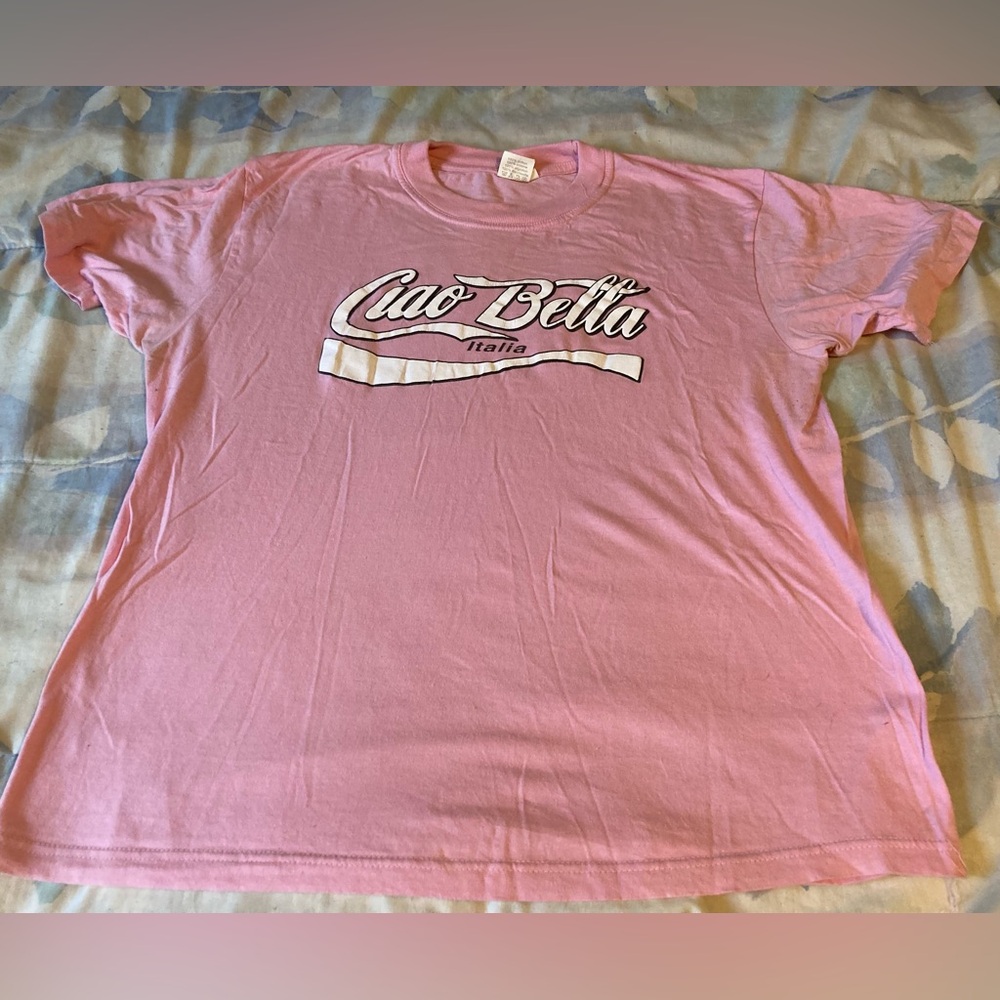 Ciao Bella Italia, Rome Italy Tourist Pink White Women's T-shirt, Sightseeing